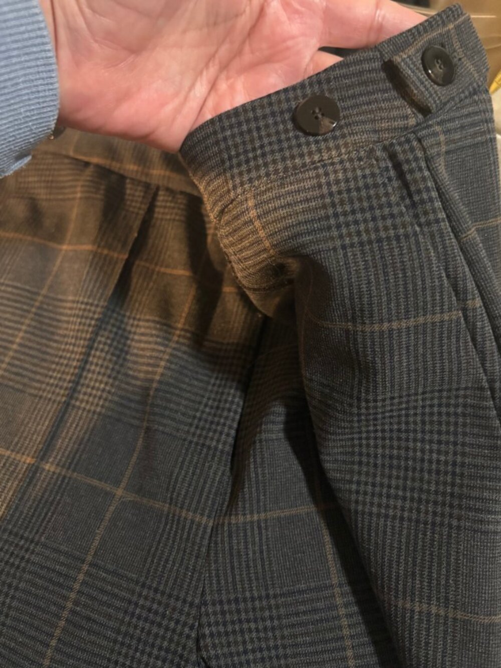 Adrienne Vittadini Plaid Ankle Pants Sz 4 High Rise Stretch Work Career Preppy - Picture 5 of 8